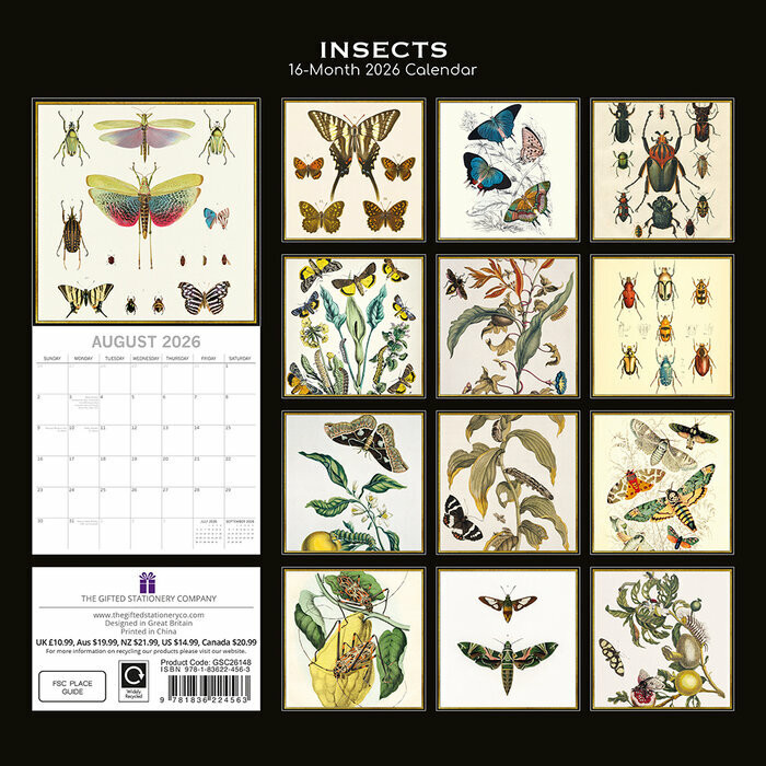 Calendrier 2026 Dessin Insectes Collections