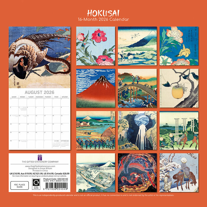 Calendrier Papier 2025 Artistes Art Japonais Hokusai