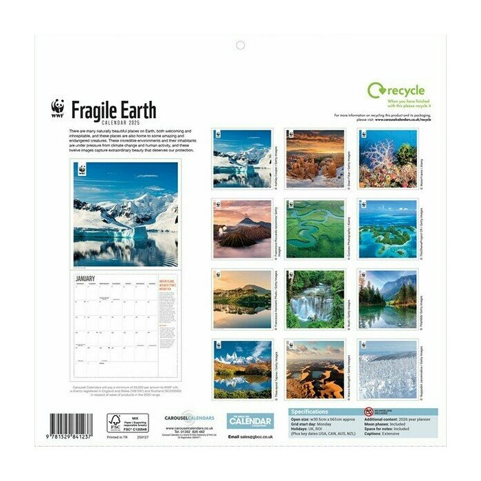 Calendrier Mural 2025 Terre Fragile WWF