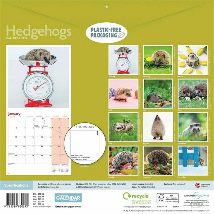 Calendrier Mural 2025 Hrissons Jardins