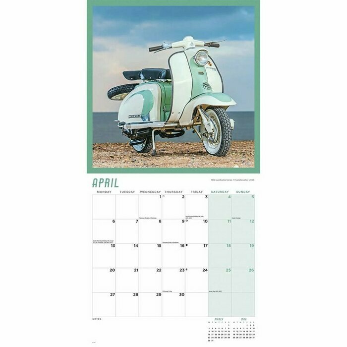 Calendrier 2025 Scooters Vintage Rtro