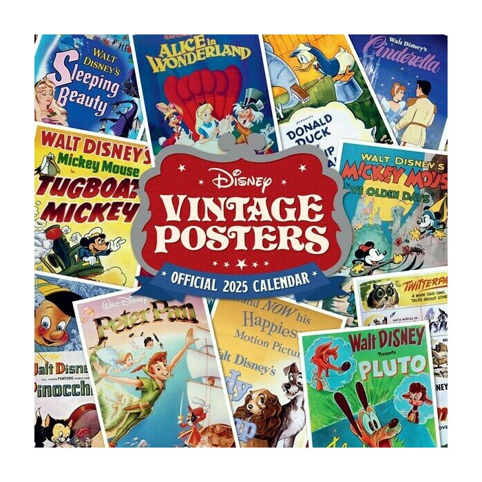 Calendrier Mural 2025 Affiches Disney Vintage
