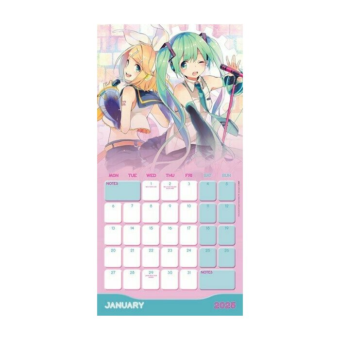 Calendrier 2025 Chanteuse Virtuelle Hatsune Miku