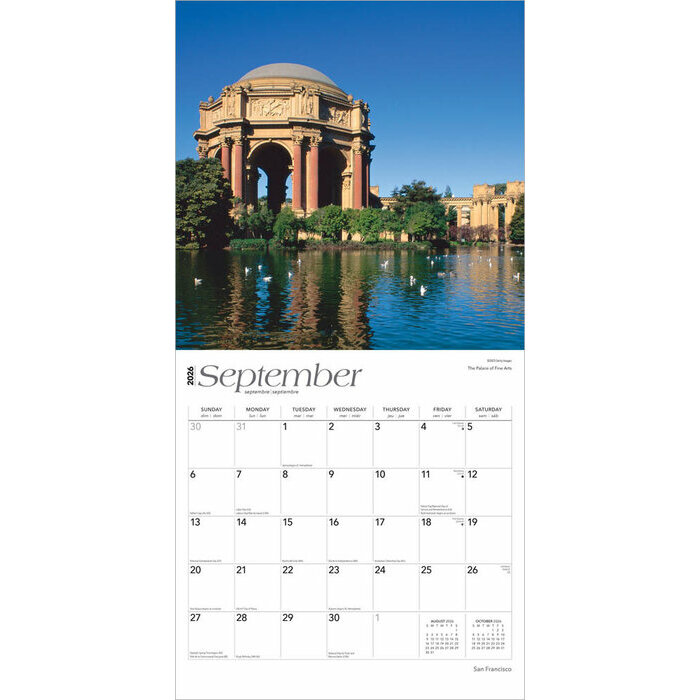 Calendrier 2025 San Francisco Etats-Unis