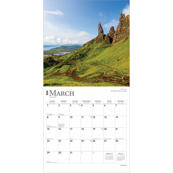 Calendrier 2025 Ecosse Scotland