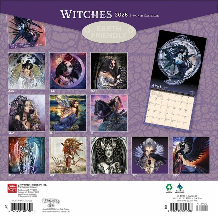 Calendrier 2026 Illustrations Gothiques Sorcires