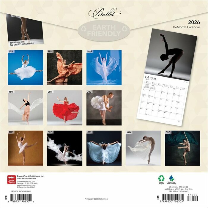Calendrier 2026 Danse Classique Opéra Danseuse