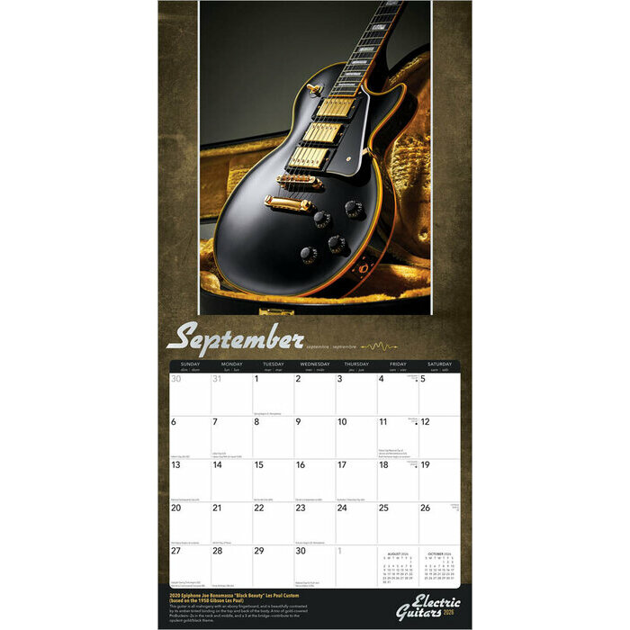 Calendrier Papier 2026 Musique Guitares Electriques