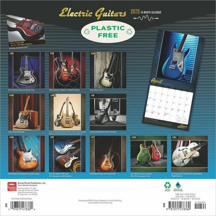 Calendrier  Musique Guitares Electriques