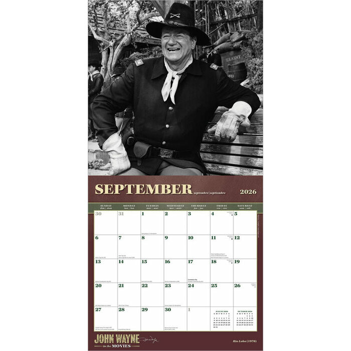 Calendrier 2025 John Wayne dans ses Flims Western