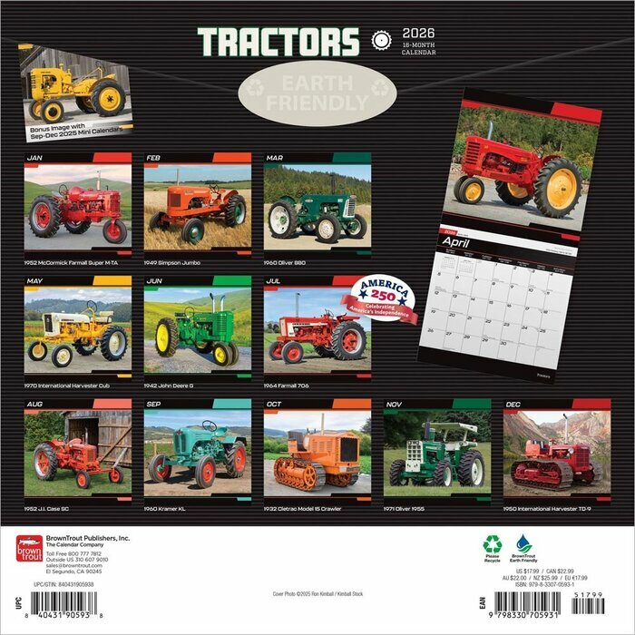 Calendrier Papier 2025 Tracteurs Agricoles Agriculture