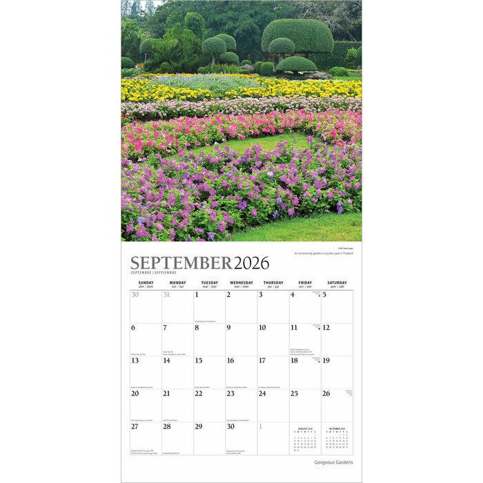 Calendrier Papier 2026 Beauté des Jardins de Campagne