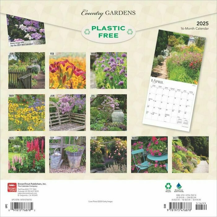 Calendrier Papier 2025 Beauté des Jardins de Campagne 