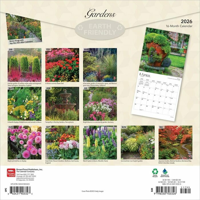Calendrier Papier 2025 Beaut des Jardins et Massifs 