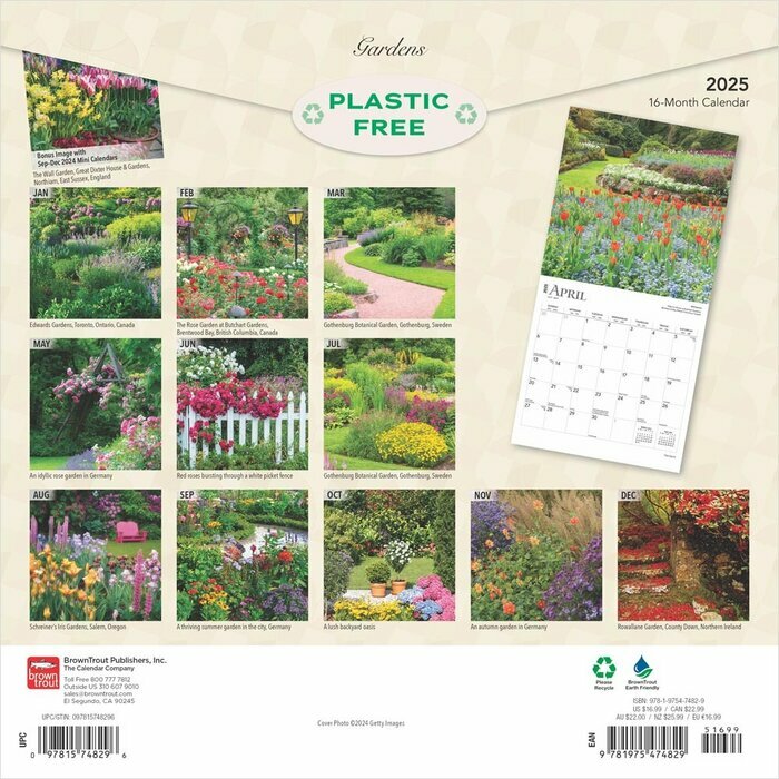 Calendrier Papier 2025 Beauté des Jardins et Massifs 