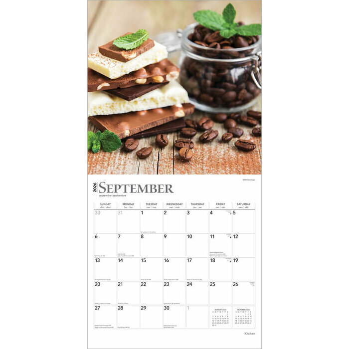 Calendrier Papier 2026 Cuisine Colorée et  Gourmande 