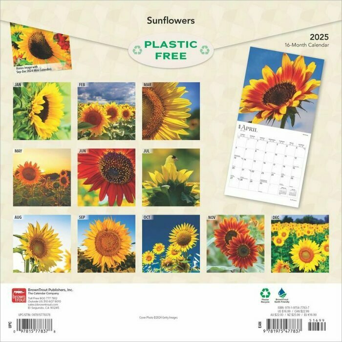 Calendrier Papier 2025 Fleurs de Tournesols