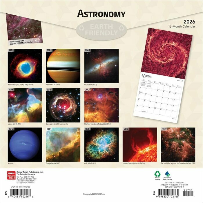 Calendrier 2026 Astronomie et Planètes
