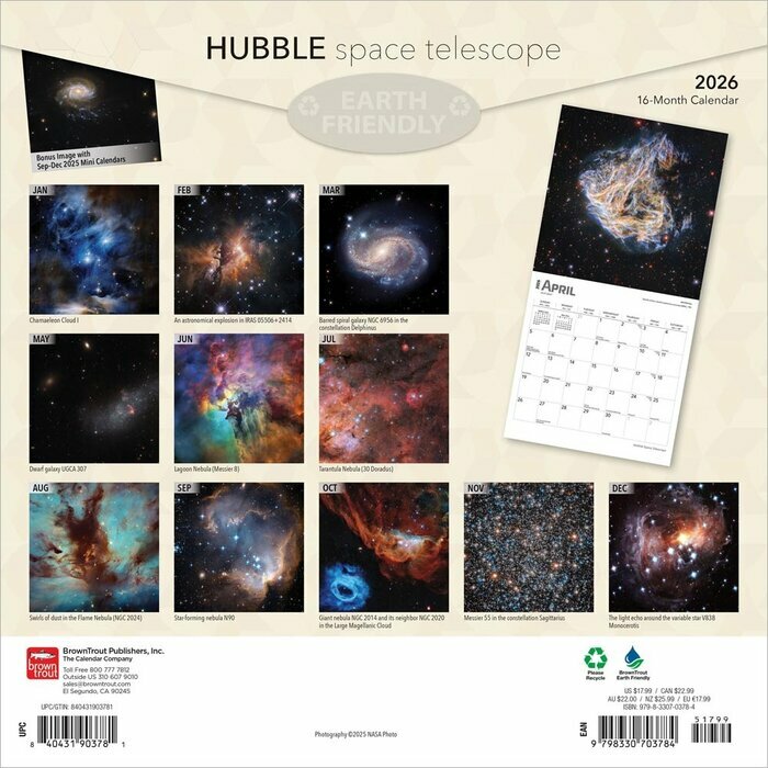 Calendrier 2026 Tlescope Spatial Hubble