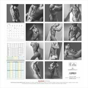 Calendrier Papier 2026 Corps Homme Sexy nu noir et blanc