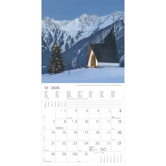 Calendrier 2025 Alpes Montagnes Superbes