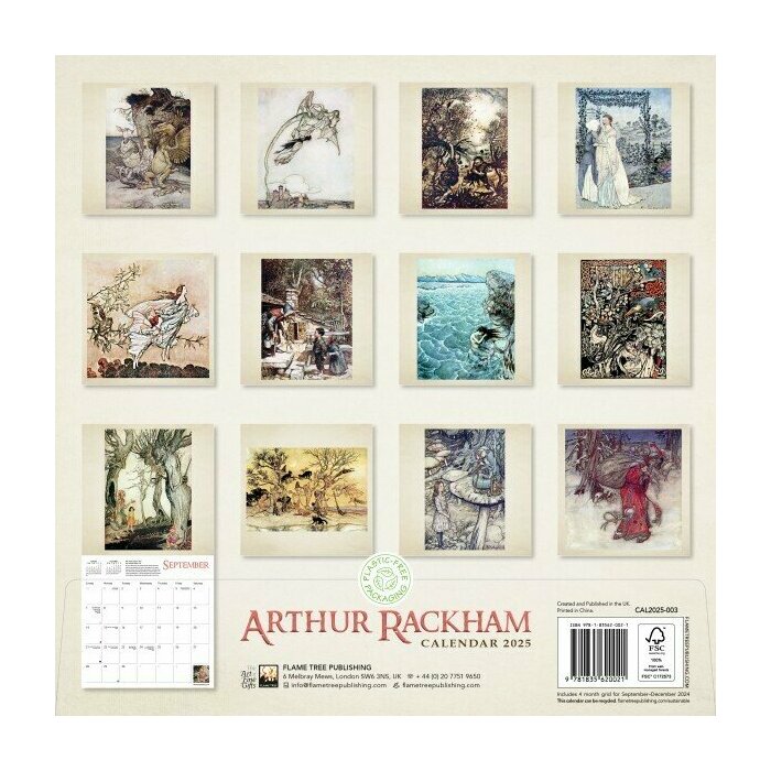 Calendrier papier 2025 Arthur Rackham Age d'Or
