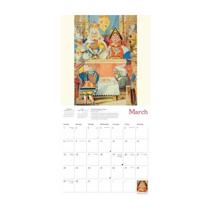 Calendrier 2025 Alice aux Pays des Merveilles Illustrations