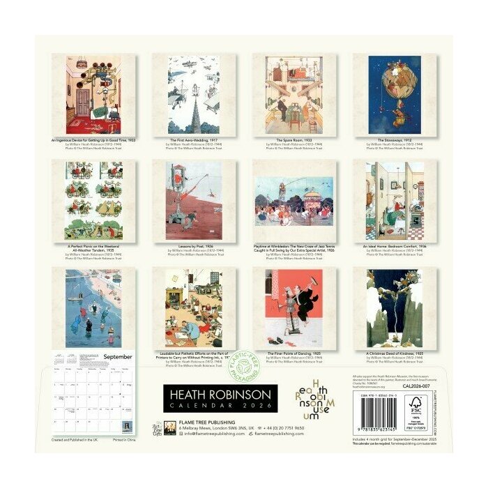 Calendrier Mural 2025 Heath Robinson Engins Etranges