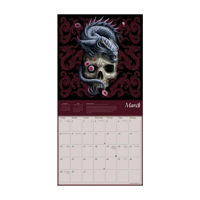 Calendrier Mural 2026 Dragons Anne Stokes Fantastiques