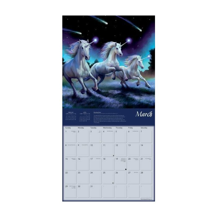 Calendrier Mural 2026 Licornes Anne Stokes Fantastiques