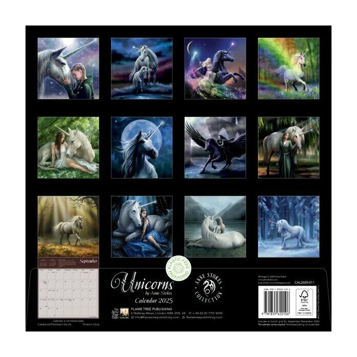Calendrier Mural 2025 Licornes Anne Stokes Fantastiques