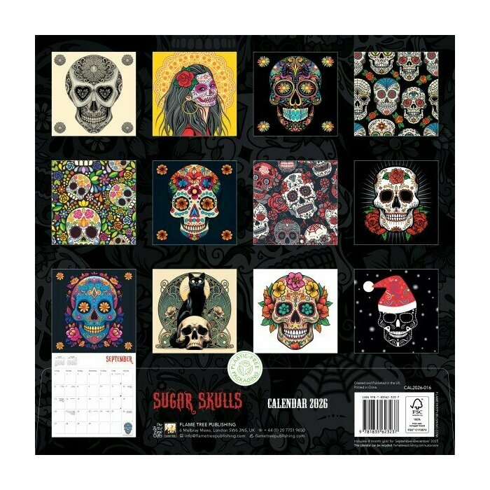 Calendrier Mural 2025 Ttes de Mort Jour des Morts Gothique