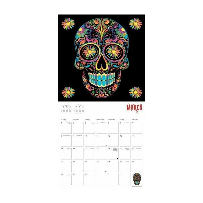 Calendrier 2025 Ttes de Mort Jour des Morts Gothique