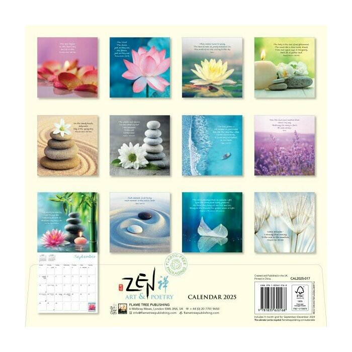 Calendrier Papier 2025 Zénitude et Poésie Méditation