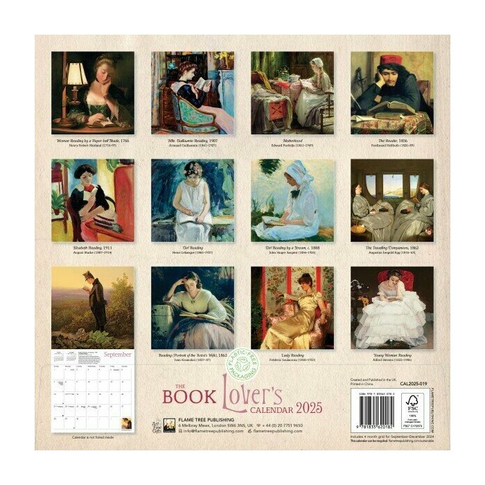 Calendrier papier 2025 Passionnés de Lecture Livres Lecteurs