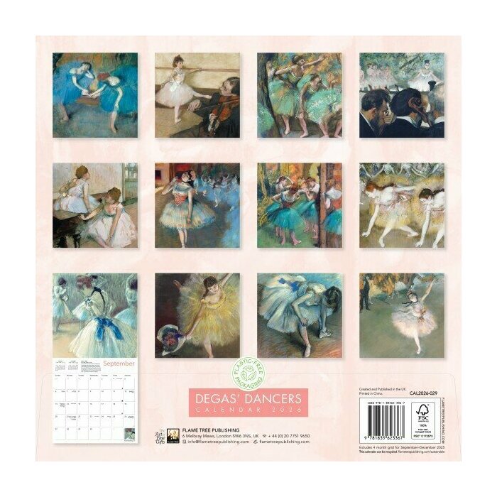 Calendrier Papier 2025 Danseuses Classiques Edgar Degas