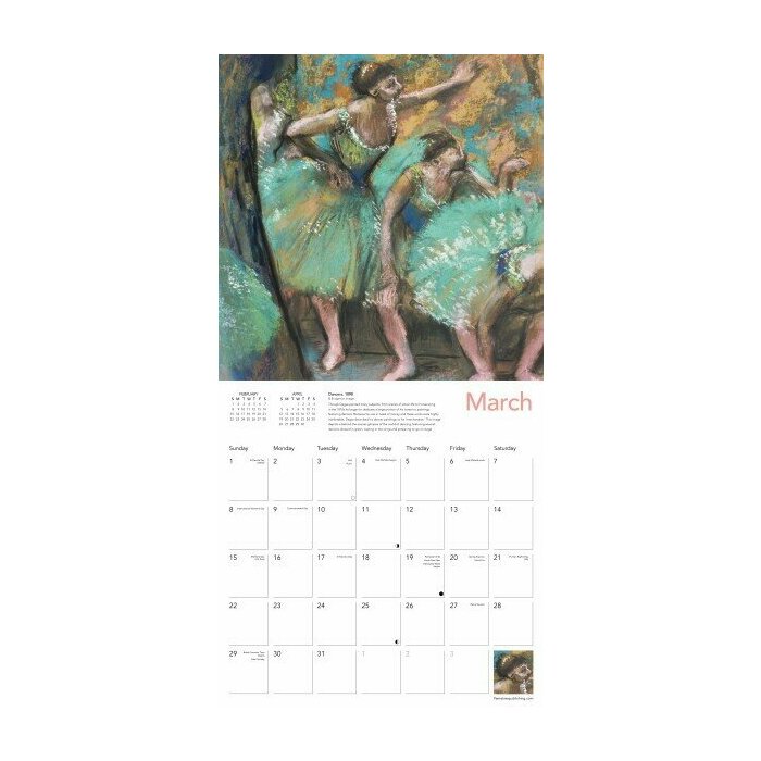Calendrier 2025 Danseuses Classiques Edgar Degas