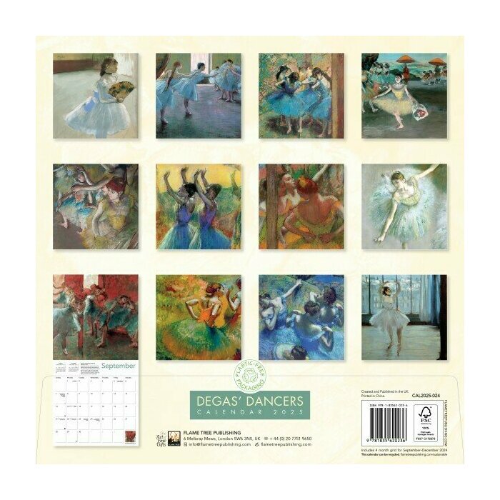 Calendrier Papier 2025 Danseuses Classiques Edgar Degas