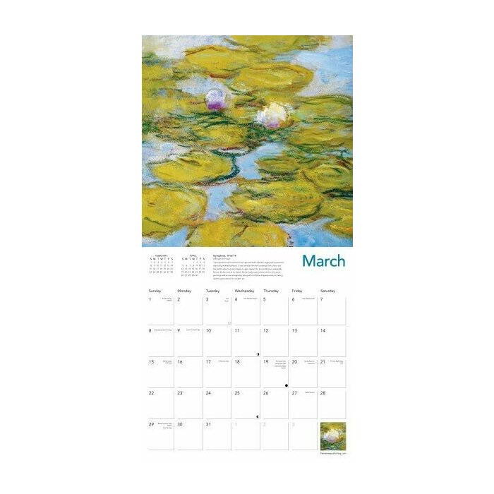 Calendrier 2025 Collection de Nymphas de Claude Monet