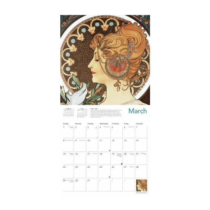 Calendrier 2025 Art Nouveau Alphonse Mucha