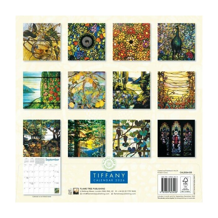 Calendrier Papier 2025 Vitraux Louis Comfort Tiffany