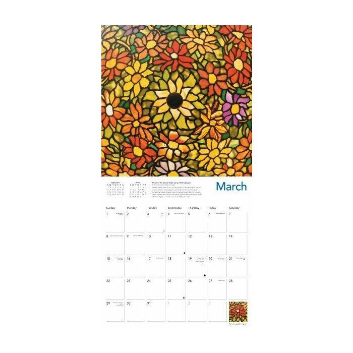 Calendrier 2025 Vitraux Louis Comfort Tiffany