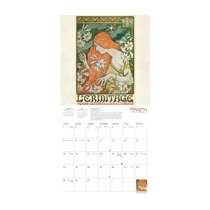 Calendrier 2025 Art Nouveau Affiches Publicitaires Mucha Grasset