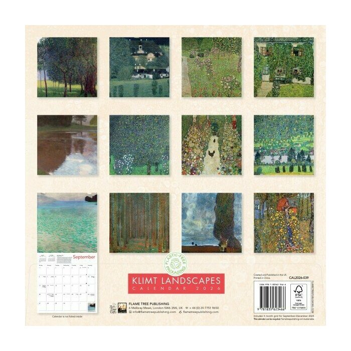 Calendrier Papier 2025 Paysage et Nature Gustave Klimt