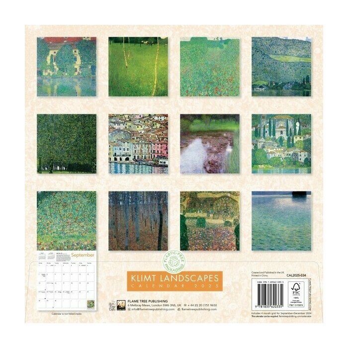 Calendrier Papier 2025 Paysage et Nature Gustave Klimt