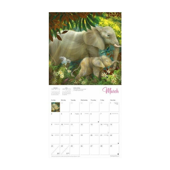Calendrier 2025 Dessins Animaux Sauvages Tropicaux