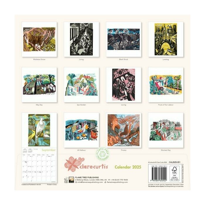 Calendrier Papier 2025 Illustrations Dessins Clare Curtis