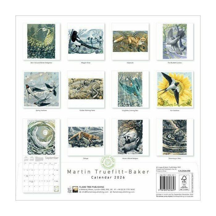 Calendrier Papier 2025 Animaux Fort Martin Truefitt-Baker