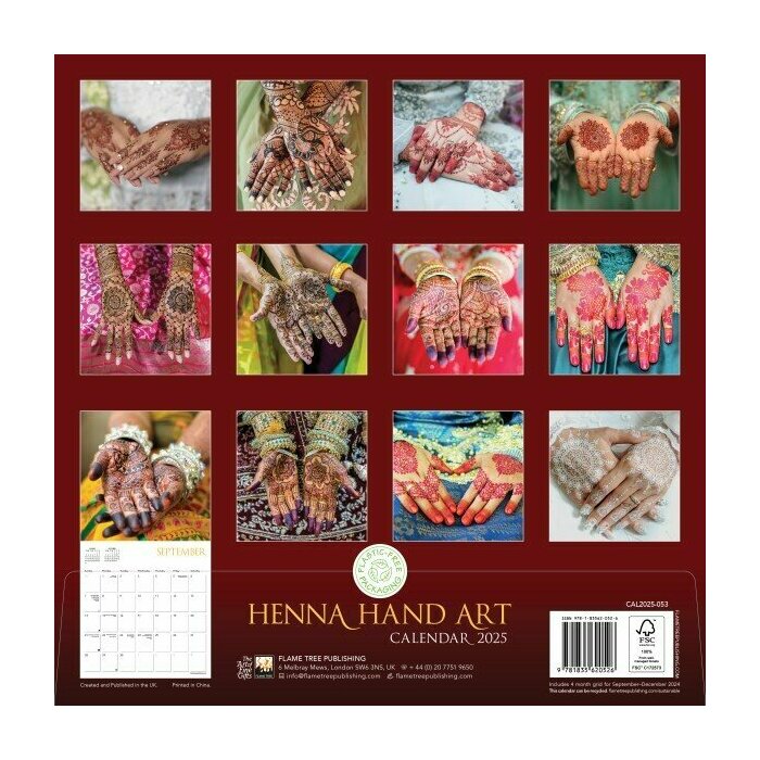 Calendrier Papier 2025 Art du Henné Mehndi