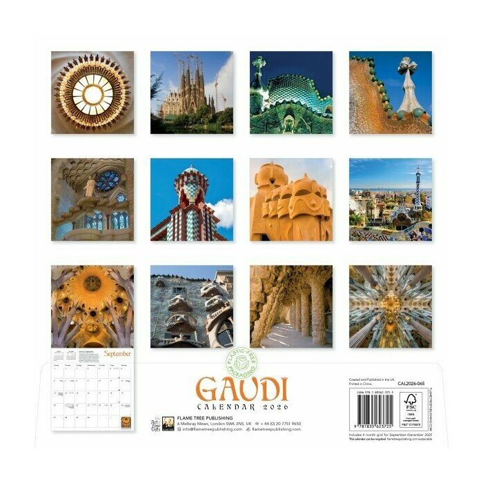Calendrier 2026 Architectures Antoni Gaudi